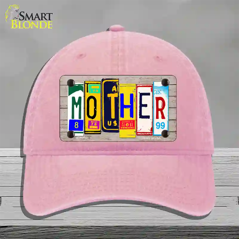 Mother Wood License Plate Art Novelty License Plate Hat Unconstructed Cotton / Pink