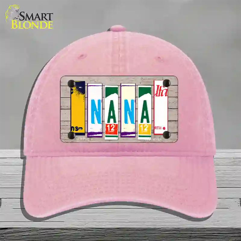 Nana Wood License Plate Art Novelty License Plate Hat Unconstructed Cotton / Pink