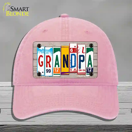 Grandpa Wood License Plate Art Novelty License Plate Hat Unconstructed Cotton / Pink