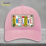 One Love Wood License Plate Art Novelty License Plate Hat Unconstructed Cotton / Pink