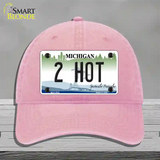 2 Hot Michigan Novelty License Plate Hat Unconstructed Cotton / Pink