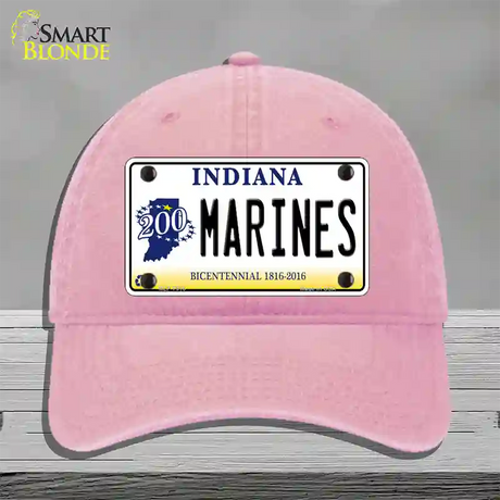 Indiana Marines Novelty License Plate Hat Unconstructed Cotton / Pink