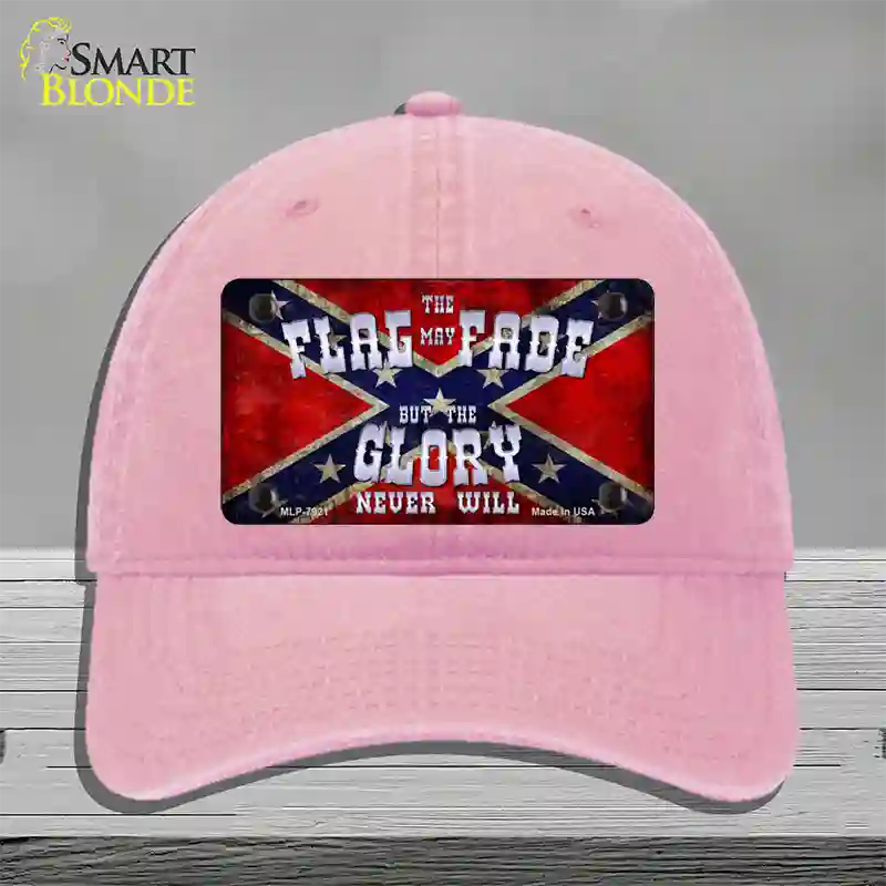 Flag May Fade Novelty License Plate Hat Unconstructed Cotton / Pink