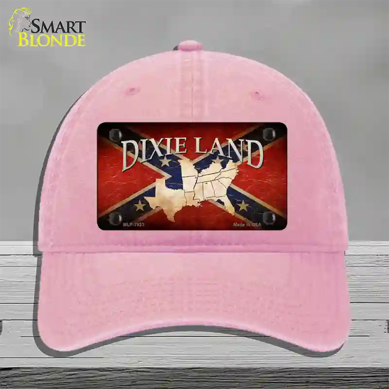 Dixie Land Novelty License Plate Hat Unconstructed Cotton / Pink