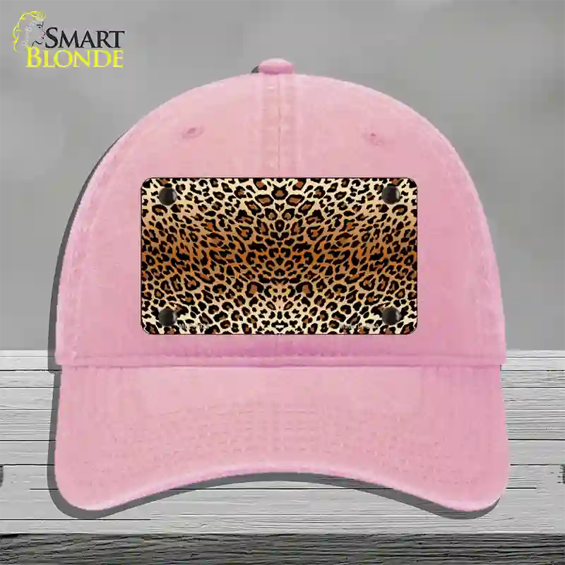 Cheetah Print Novelty License Plate Hat Unconstructed Cotton / Pink