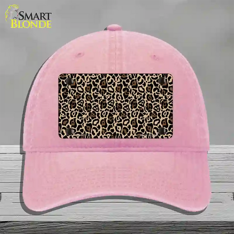 Leopard Print Novelty License Plate Hat Unconstructed Cotton / Pink