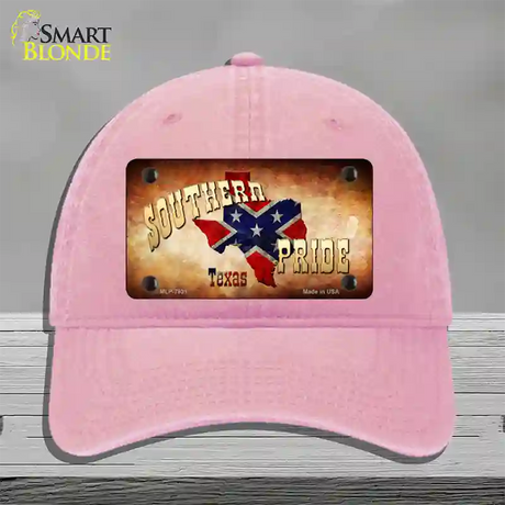 Southern Pride Texas Novelty License Plate Hat Unconstructed Cotton / Pink