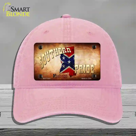 Southern Pride Mississippi Novelty License Plate Hat Unconstructed Cotton / Pink