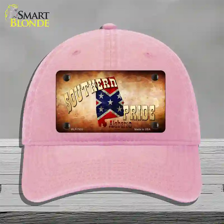 Southern Pride Alabama Novelty License Plate Hat Unconstructed Cotton / Pink