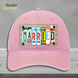 Married Wood License Plate Art Novelty License Plate Hat Unconstructed Cotton / Pink