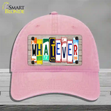 Whatever Wood License Plate Art Novelty License Plate Hat Unconstructed Cotton / Pink