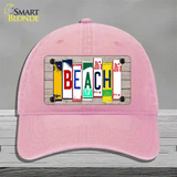 Beach Wood License Plate Art Novelty License Plate Hat Unconstructed Cotton / Pink