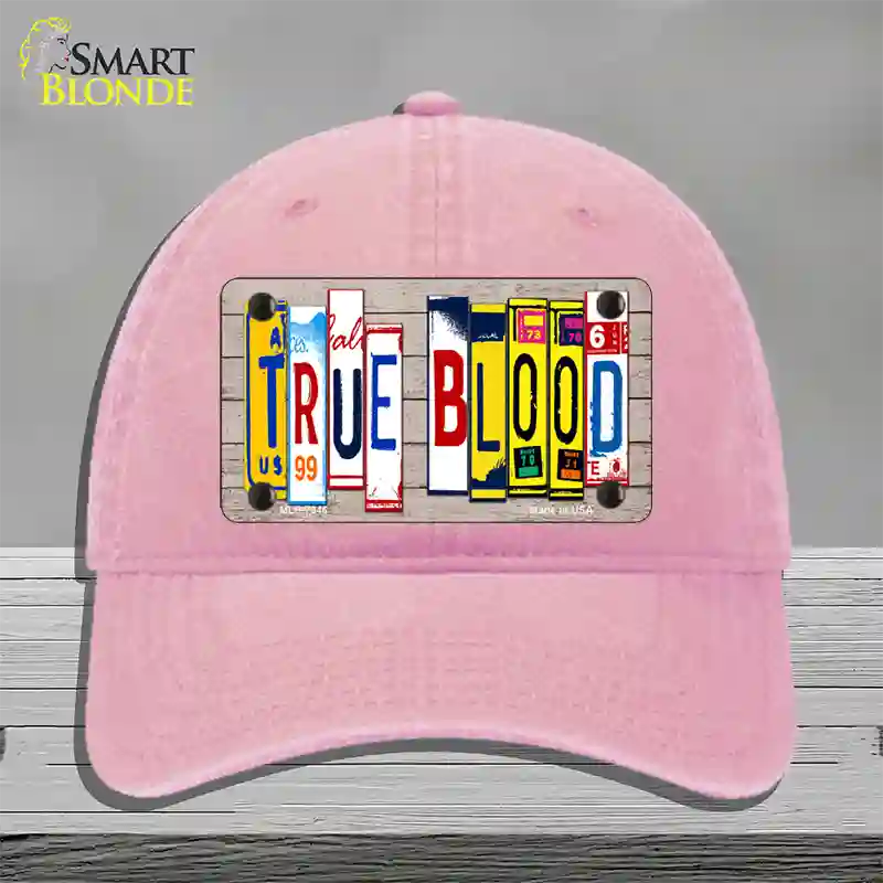 True Blood Wood License Plate Art Novelty License Plate Hat Unconstructed Cotton / Pink