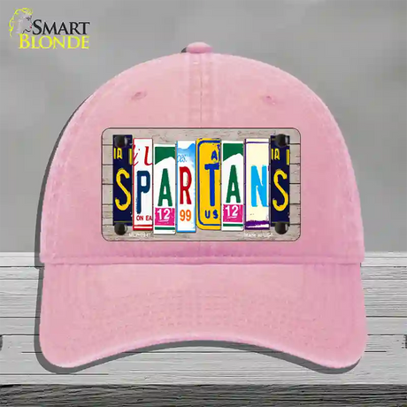 Spartans Wood License Plate Art Novelty License Plate Hat Unconstructed Cotton / Pink