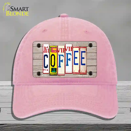 Coffee Wood License Plate Art Novelty License Plate Hat Unconstructed Cotton / Pink