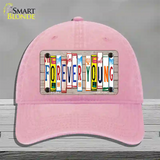 Forever Young Wood License Plate Art Novelty License Plate Hat Unconstructed Cotton / Pink