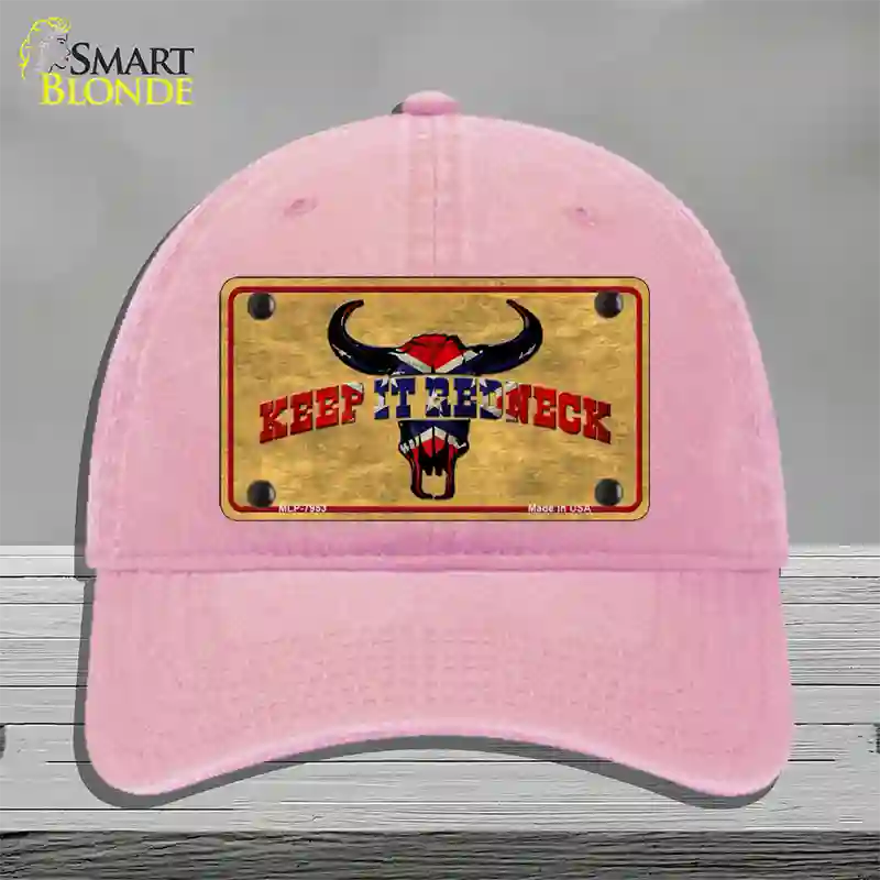 Keep It Redneck Novelty License Plate Hat Unconstructed Cotton / Pink