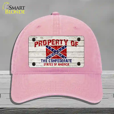 Property Of Confederate States Novelty License Plate Hat Unconstructed Cotton / Pink