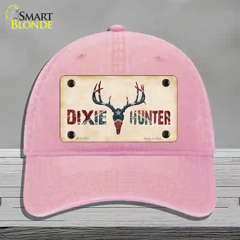 Dixie Hunter Novelty License Plate Hat Unconstructed Cotton / Pink