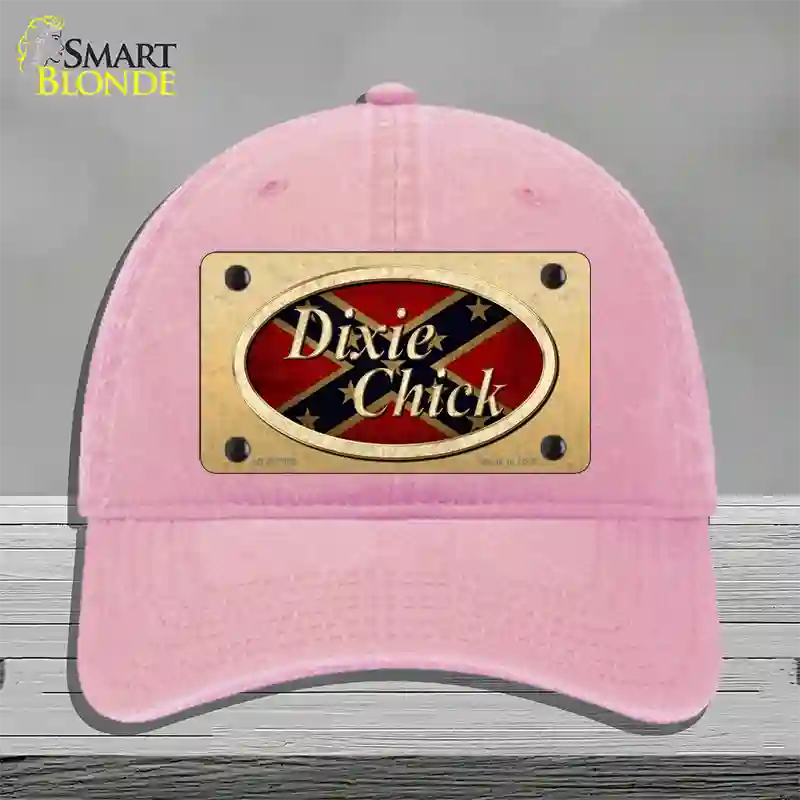 Dixie Chick Confederate Novelty License Plate Hat Unconstructed Cotton / Pink