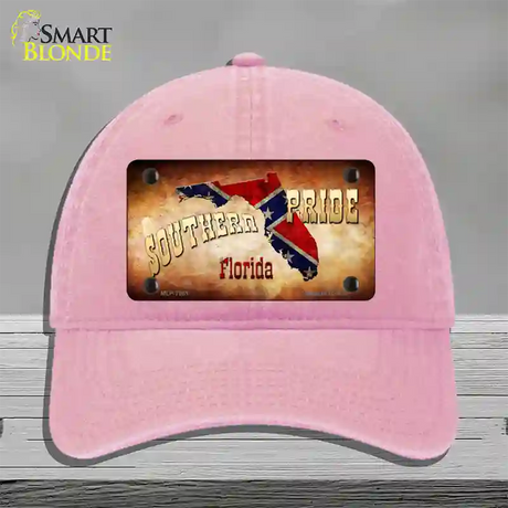 Southern Pride Florida Novelty License Plate Hat Unconstructed Cotton / Pink