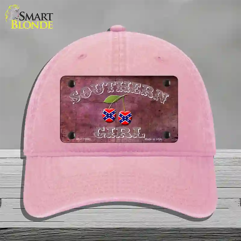 Southern Girl Novelty License Plate Hat Unconstructed Cotton / Pink