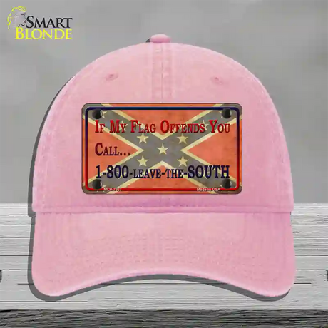 Leave The South Novelty License Plate Hat Unconstructed Cotton / Pink