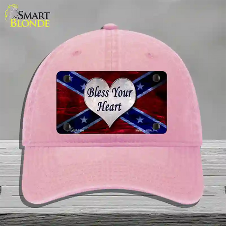 Bless Your Heart Novelty License Plate Hat Unconstructed Cotton / Pink