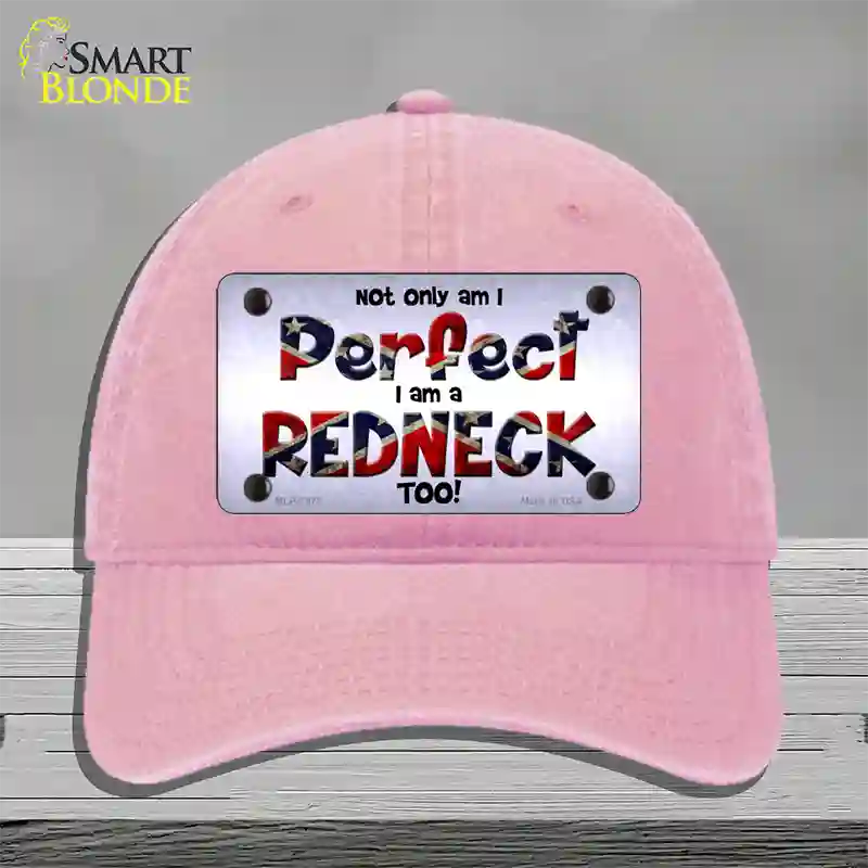 Perfect Redneck Novelty License Plate Hat Unconstructed Cotton / Pink