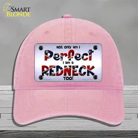 Perfect Redneck Novelty License Plate Hat Unconstructed Cotton / Pink