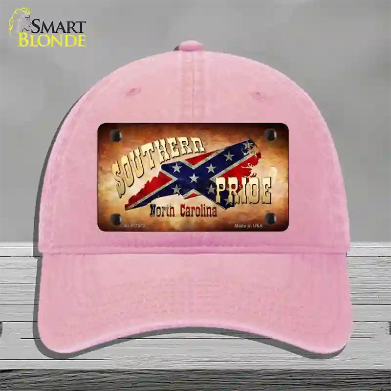 Southern Pride North Carolina Novelty License Plate Hat Unconstructed Cotton / Pink