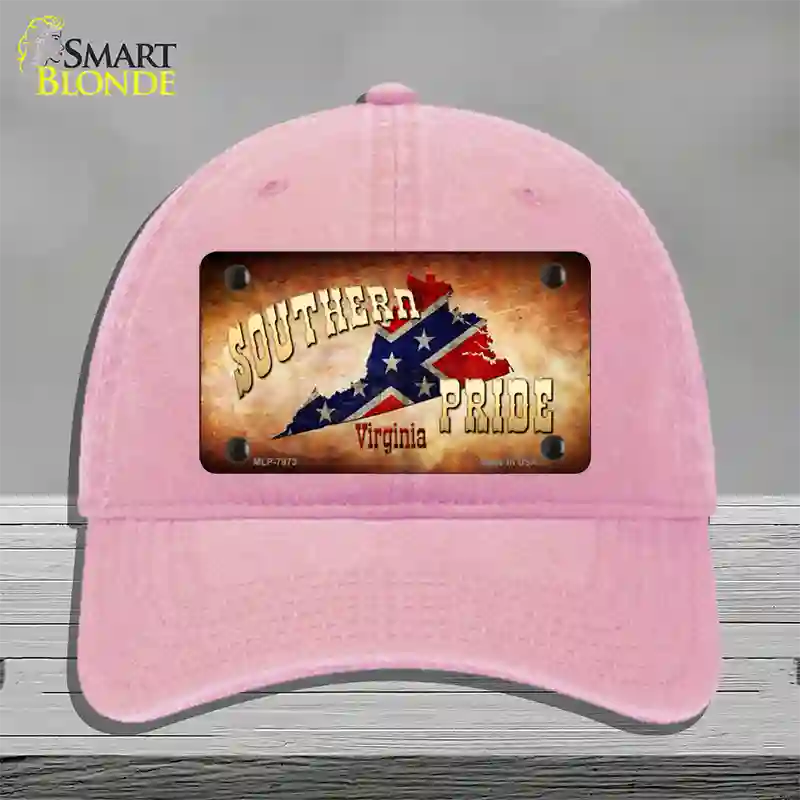 Southern Pride Virginia Novelty License Plate Hat Unconstructed Cotton / Pink