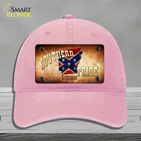 Southern Pride Arkansas Novelty License Plate Hat Unconstructed Cotton / Pink