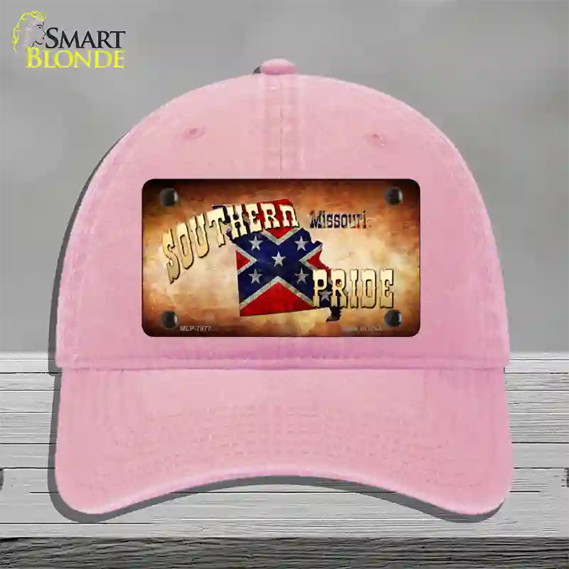 Southern Pride Missouri Novelty License Plate Hat Unconstructed Cotton / Pink