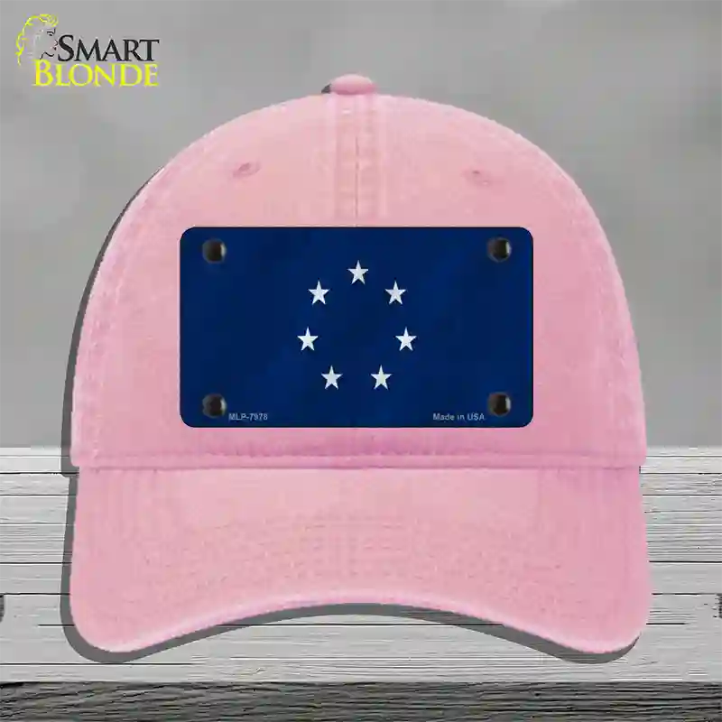 First Confederate Flag 7 Stars Novelty License Plate Hat Unconstructed Cotton / Pink