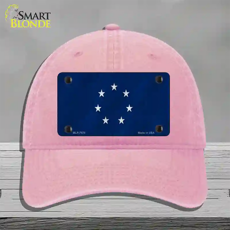 First Confederate Flag 7 Stars Novelty License Plate Hat Unconstructed Cotton / Pink