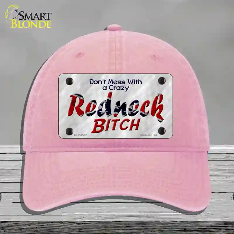 Dont Mess With Crazy Novelty License Plate Hat Unconstructed Cotton / Pink