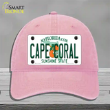 Cape Coral Florida Novelty License Plate Hat Unconstructed Cotton / Pink