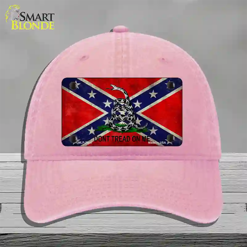 Confederate Dont Tread Novelty License Plate Hat Unconstructed Cotton / Pink