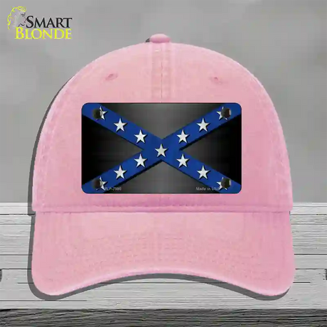 Confederate Stripes Blue Novelty License Plate Hat Unconstructed Cotton / Pink