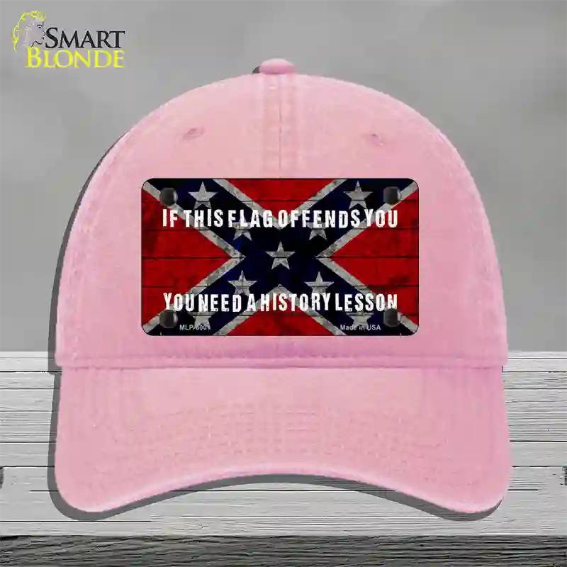 History Lesson Novelty License Plate Hat Unconstructed Cotton / Pink