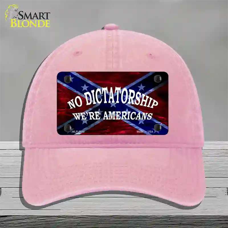 No Dictatorship Novelty License Plate Hat Unconstructed Cotton / Pink