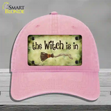 The Witch Is In Novelty License Plate Hat Unconstructed Cotton / Pink