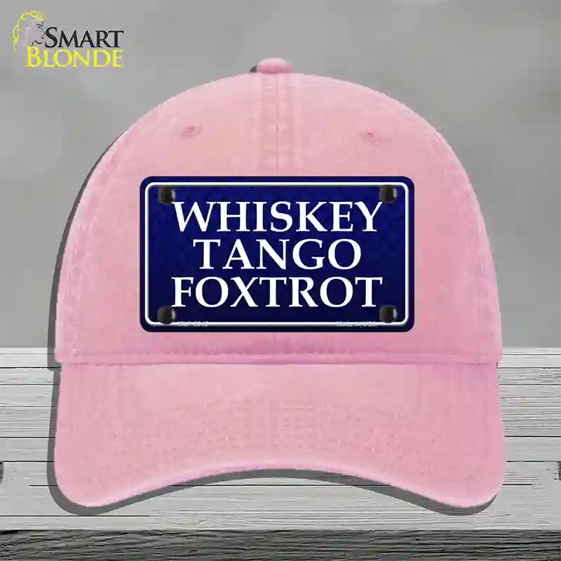 Whiskey Tango Foxtrot Novelty License Plate Hat Unconstructed Cotton / Pink