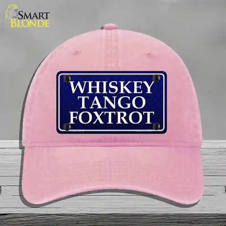 Whiskey Tango Foxtrot Novelty License Plate Hat Unconstructed Cotton / Pink