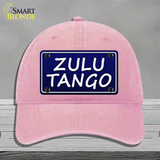 Zulu Tango Novelty License Plate Hat Unconstructed Cotton / Pink