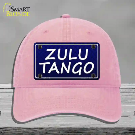 Zulu Tango Novelty License Plate Hat Unconstructed Cotton / Pink