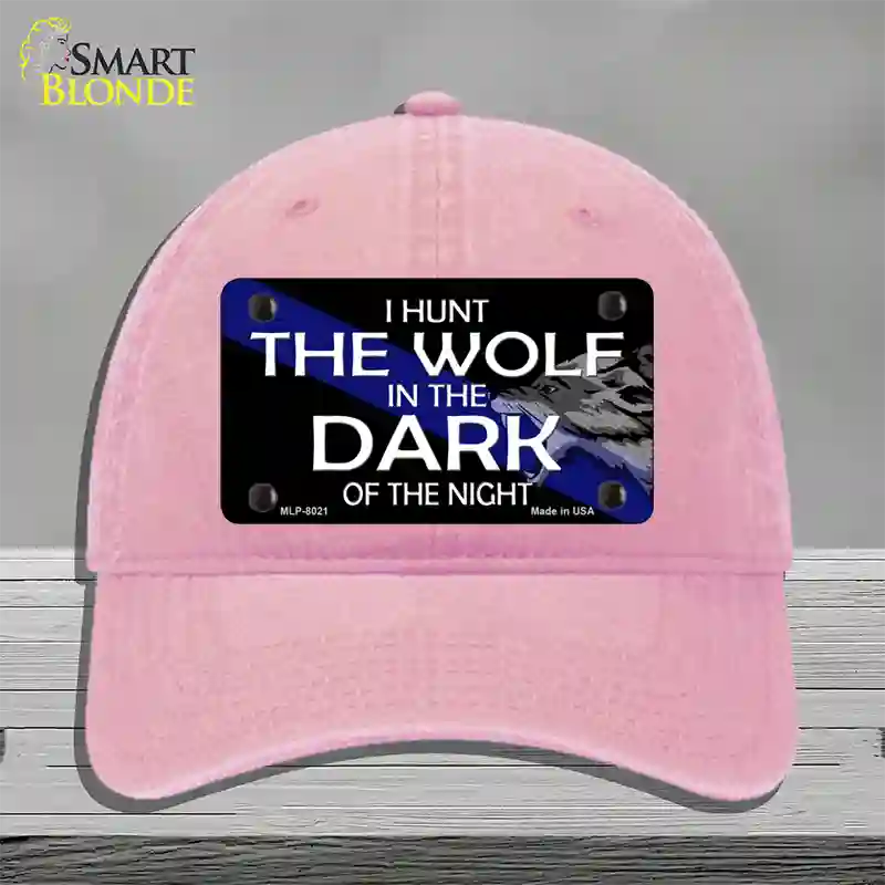 Hunt The Wolf Novelty License Plate Hat Unconstructed Cotton / Pink