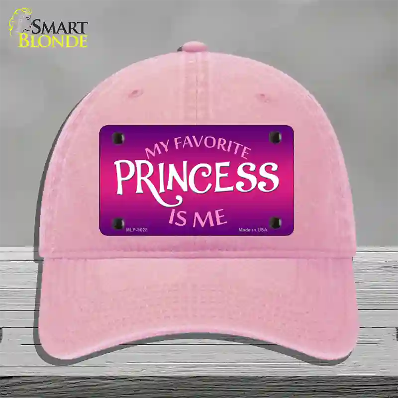 My Favorite Princess Is Me Novelty License Plate Hat Unconstructed Cotton / Pink