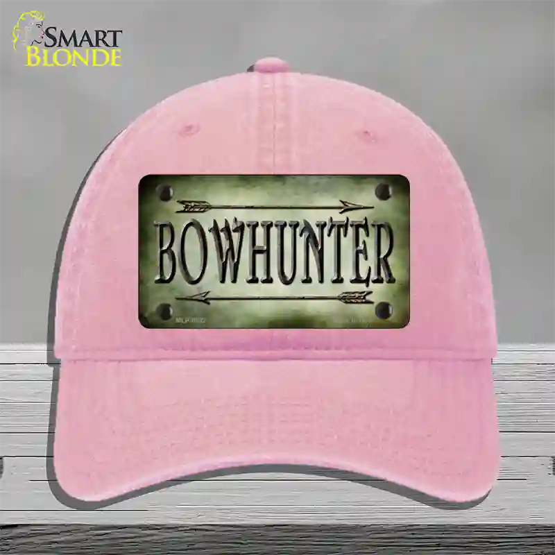 Bowhunter Novelty License Plate Hat Unconstructed Cotton / Pink